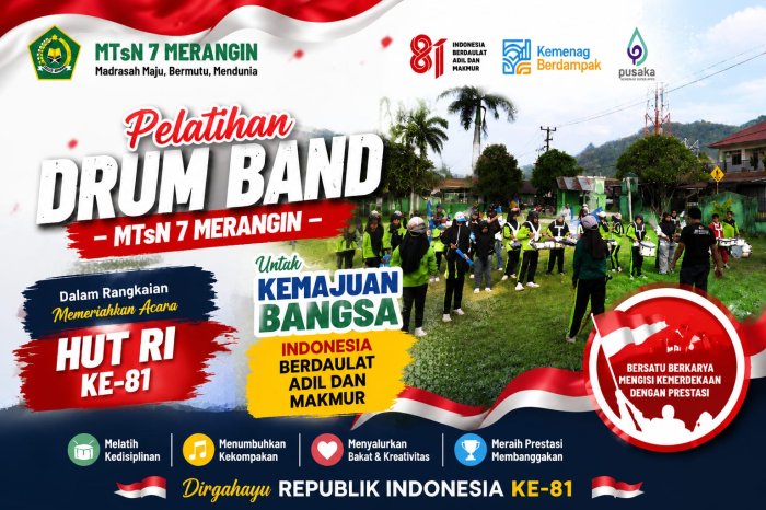 Antusias Siswa MTsN 7 Merangin Ikuti Latihan Drum Band Sambut HUT RI Ke- 81 Antusias Siswa MTsN 7 Merangin Ikuti Latihan Drum Band Sambut HUT RI Ke- 81